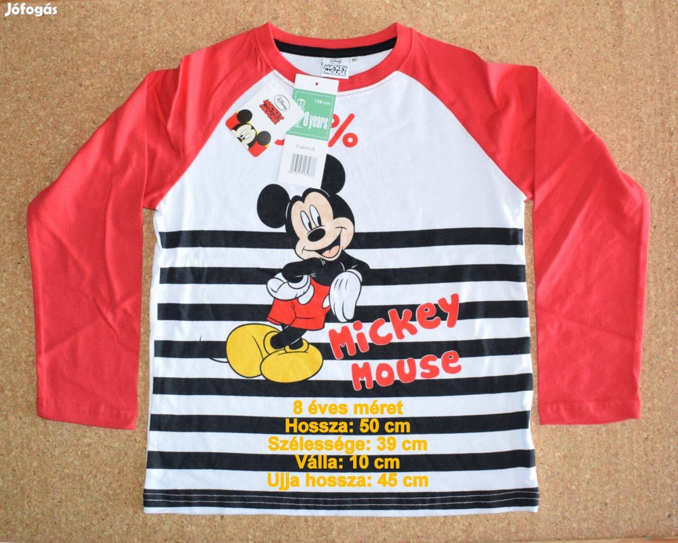 Új, címkés 8 éves méretű Mickey Mouse piros póló