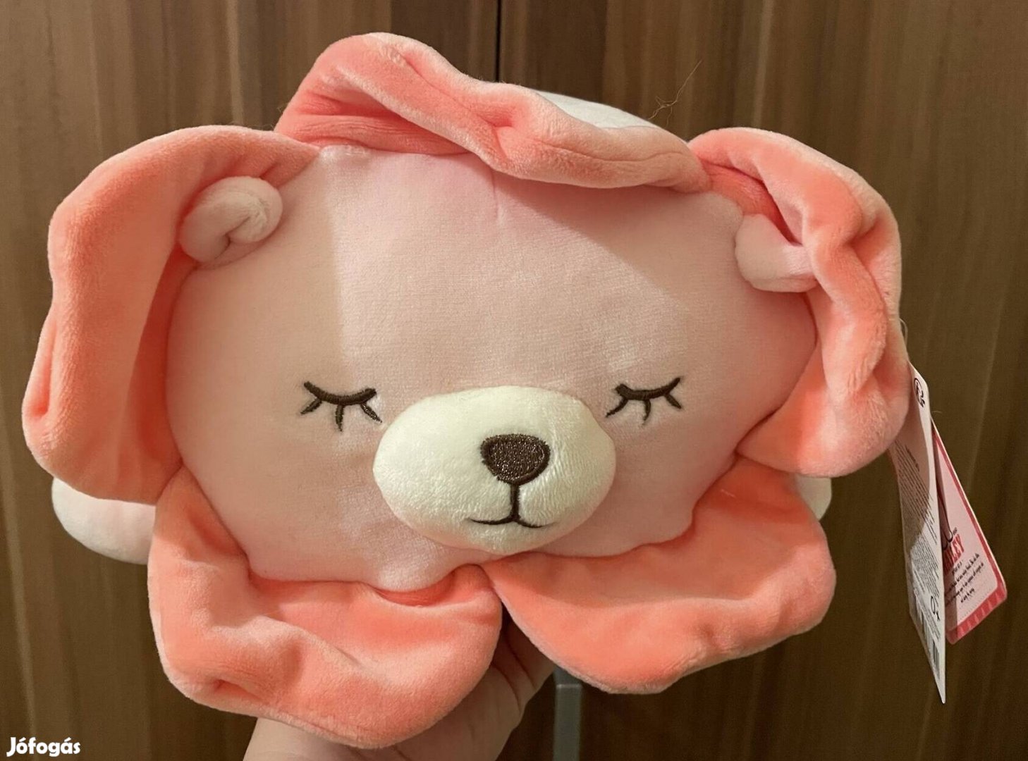 Új, címkés Miniso rózsaszín medve, maci plüss figura, játék