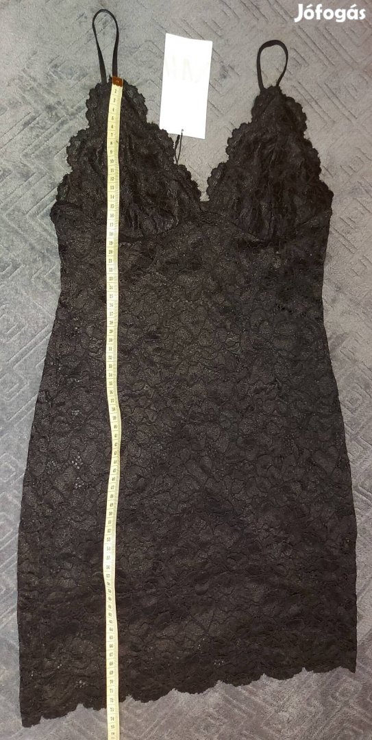 Új, cimkés Zara fekete csipke ruha M S XS