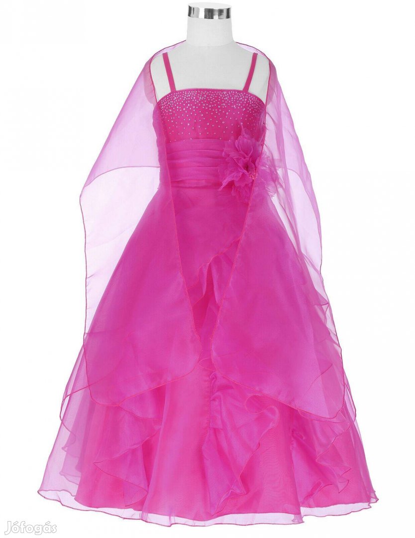 Űj, címkés, pink, 120 cm magasra, koszorúslány ruha