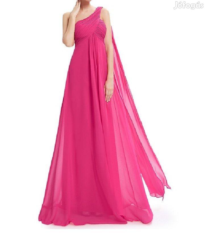 Új, címkés, pink, molett, koszorúslány, alkalmi női ruha, 50-es méret