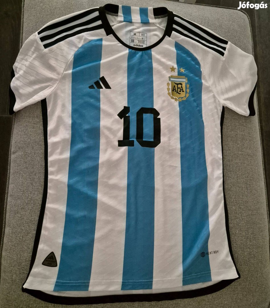 Új, eredeti adidas Messi argentin mez, női, slim fit, M-es méret