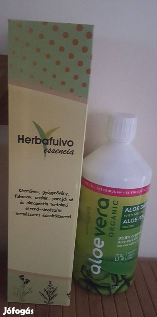 Új, eredeti organic BIO aloe vera ital rostos, 1 liter Csodás!