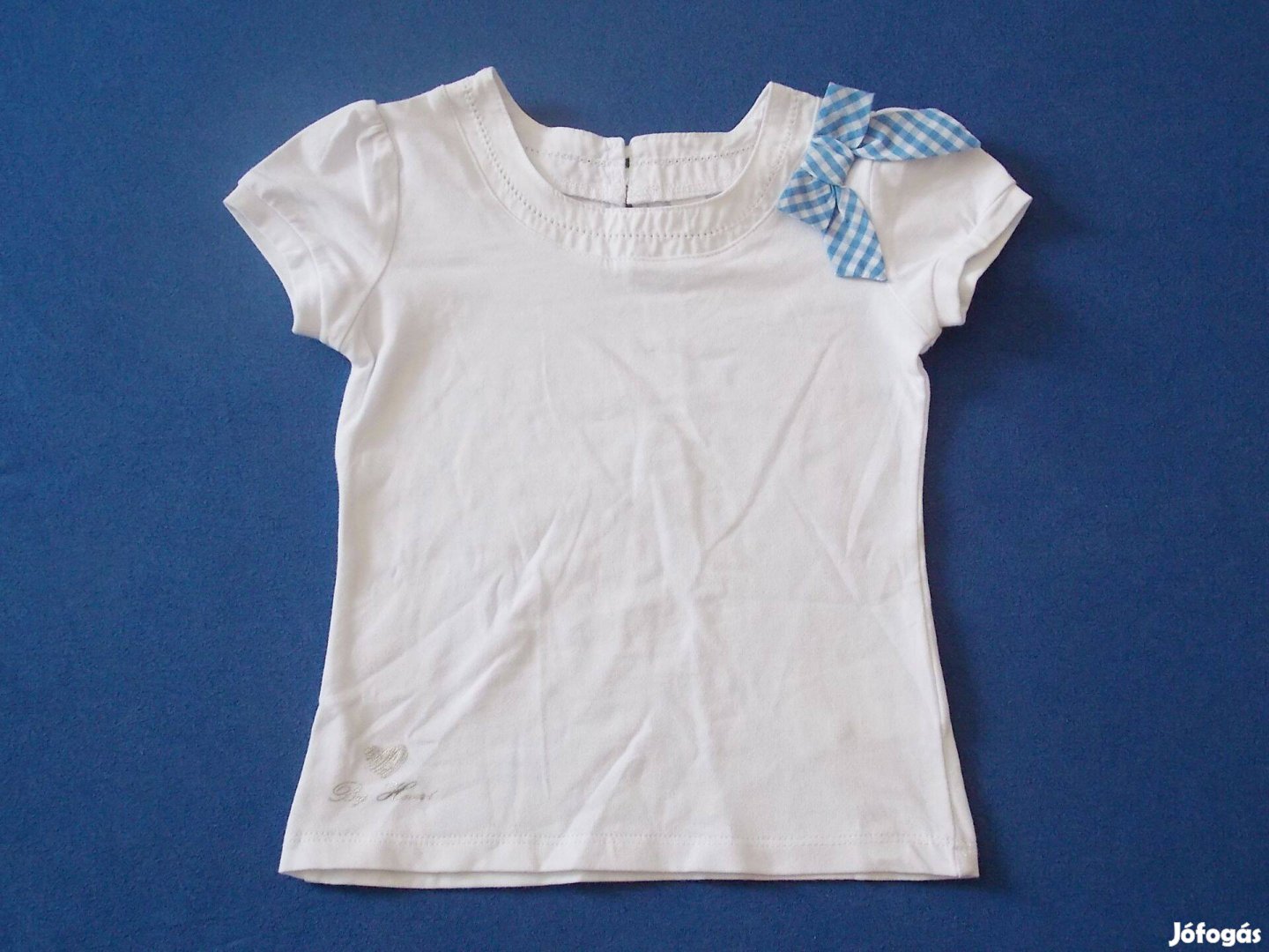 Új, fehér, kék masnis Chicco póló 92-es, 2 éves kislányra