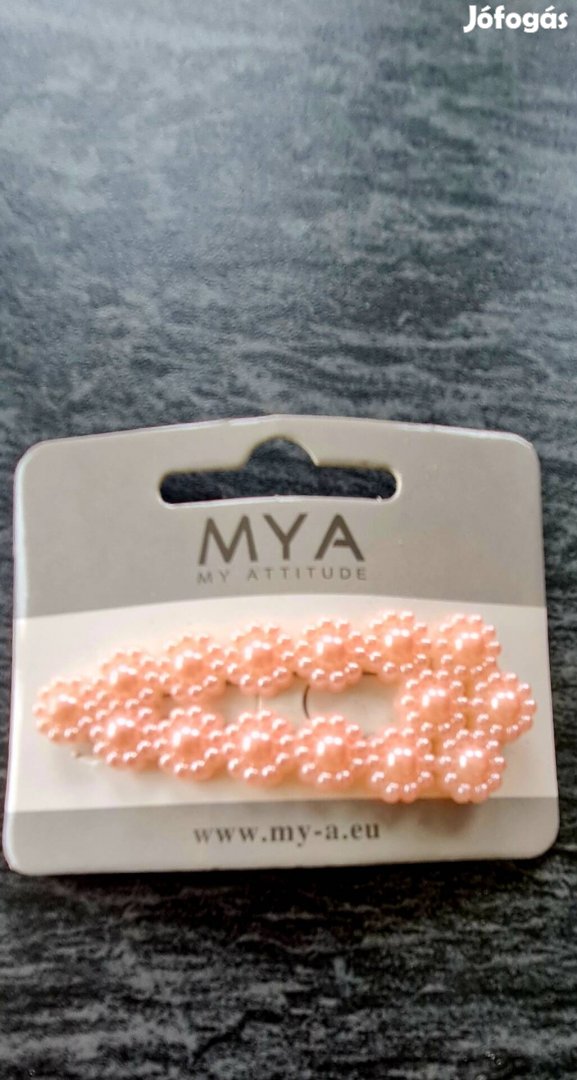 Új, gyöngyös, nagyméretű (kb 7 cm) rózsaszín hajcsatt