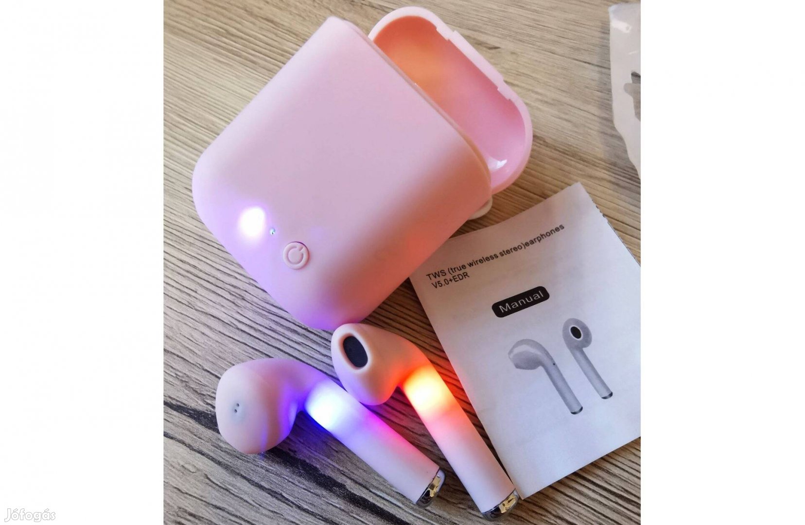 Új, i12 Matt pink Bluetooth vezeték nélküli fülhallgató