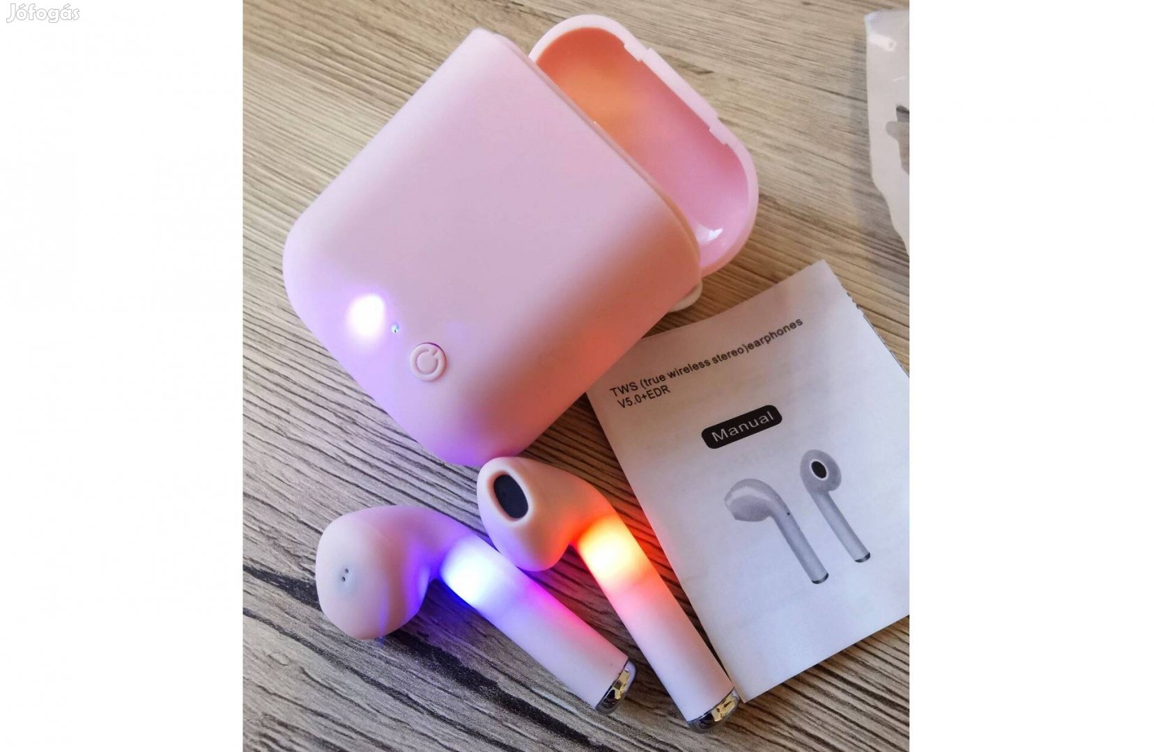 Új, i12 Matt pink Bluetooth vezeték nélküli fülhallgató fél ár alatt!