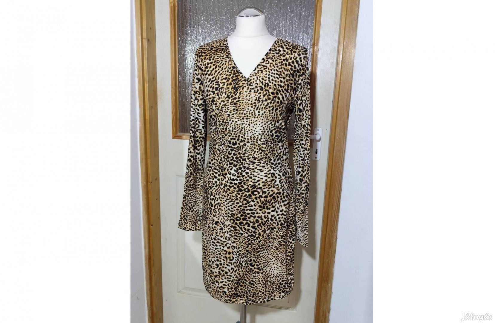 Új, leopárdmintás, alkalmi női ruha, 42-es méret