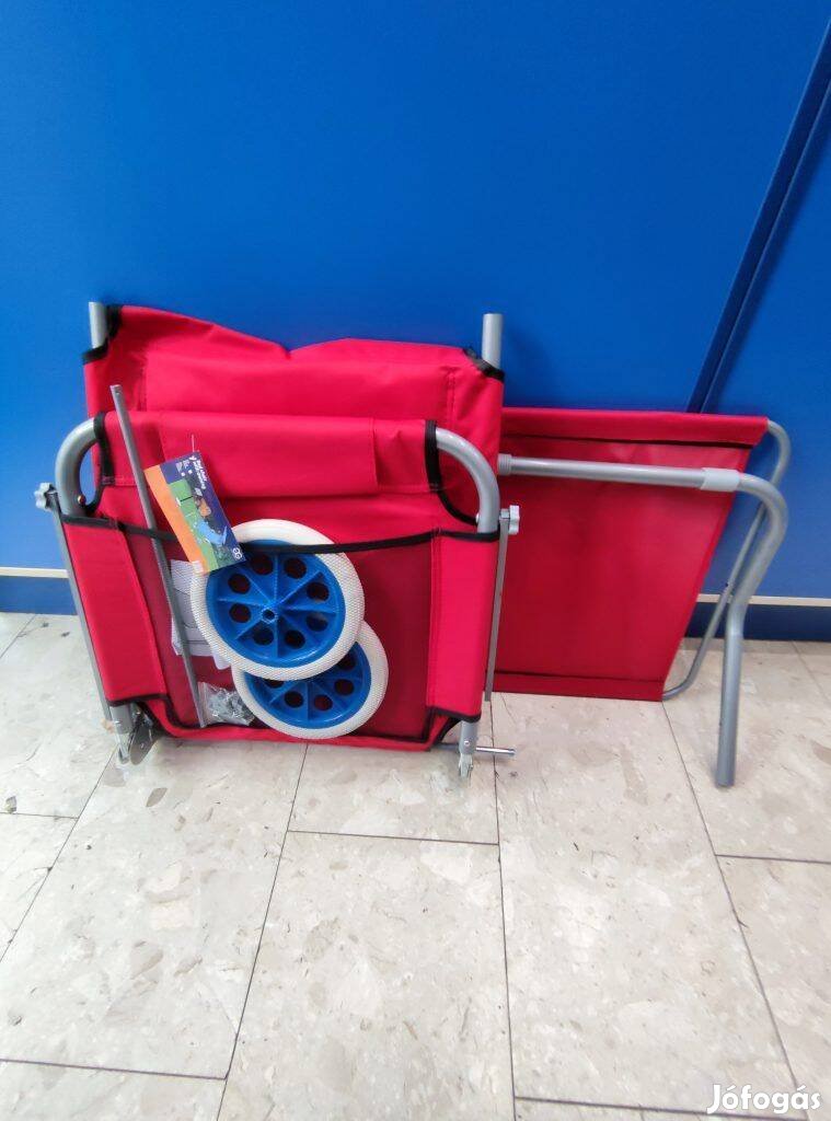 Új! napozószék kerekes, napellenzővel!