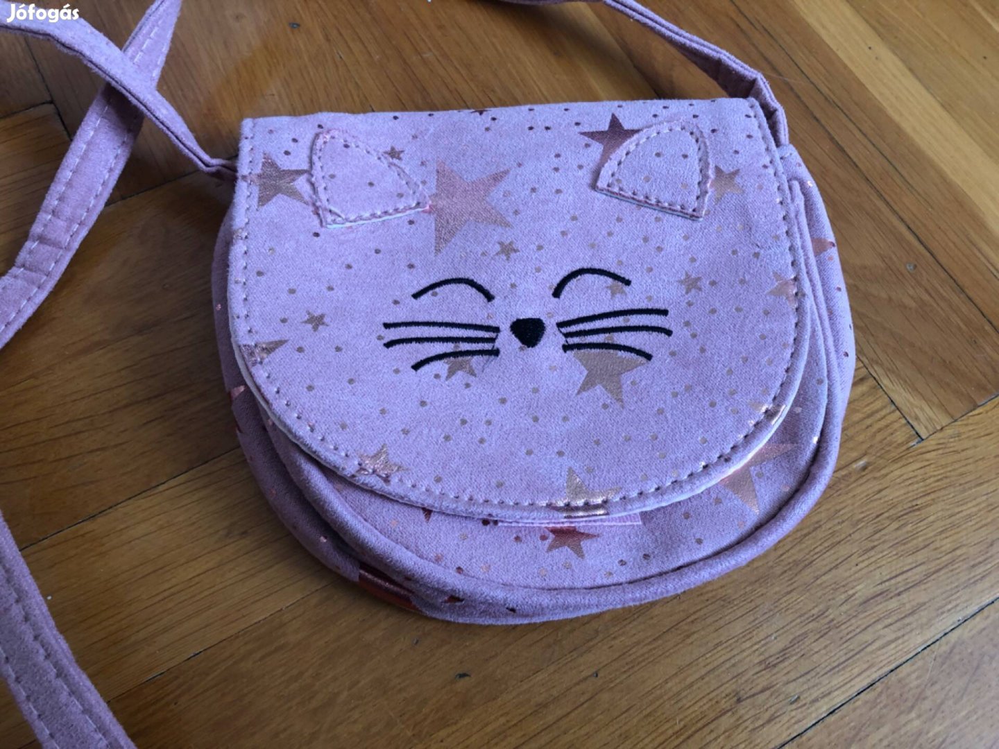 Új, rózsaszín cicás kislány táska, kistáska