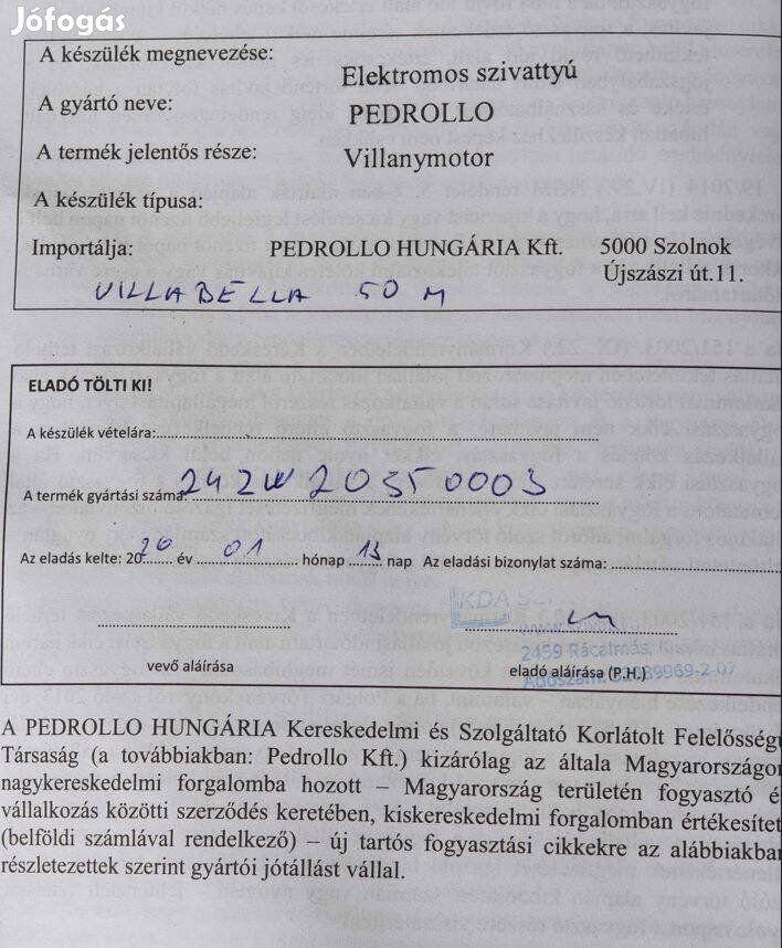 Új, soha nem használt Pedrolló medence szivattyú eladó