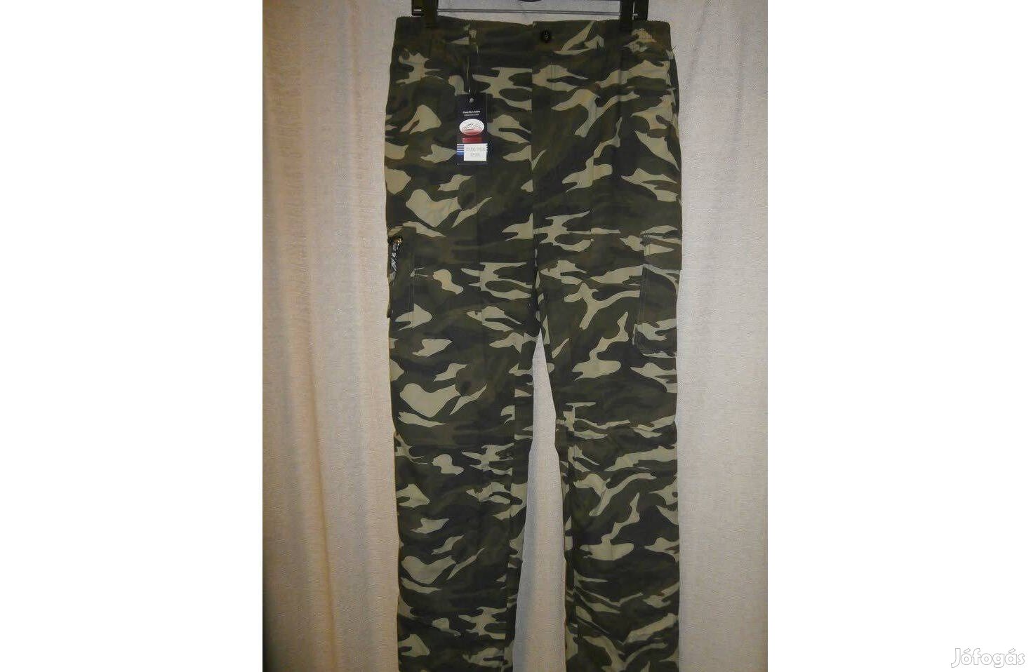 Új, terepmintás, sokzsebes férfi nadrág, mérete 4XL