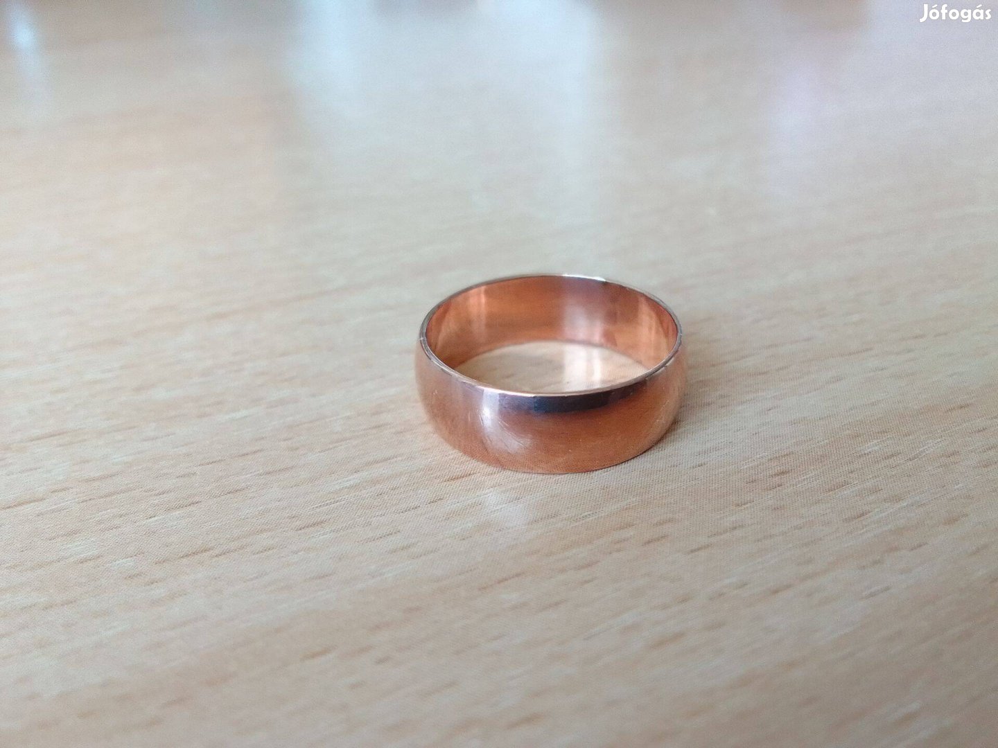 Új, vörösarany színű fém karika gyűrű, 51-es női méret