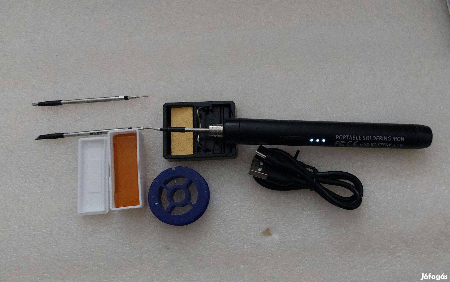 Új akkumulátor -os forrasztópáka 3db páka hegy