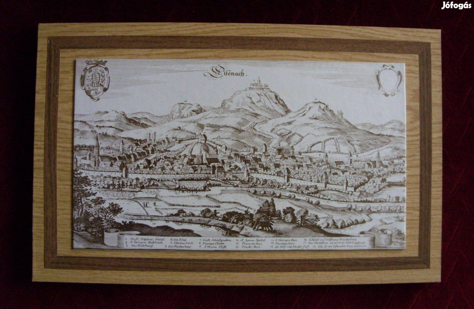 Új állapotú Eisenach (Türingia) falikép 22 x 35 cm