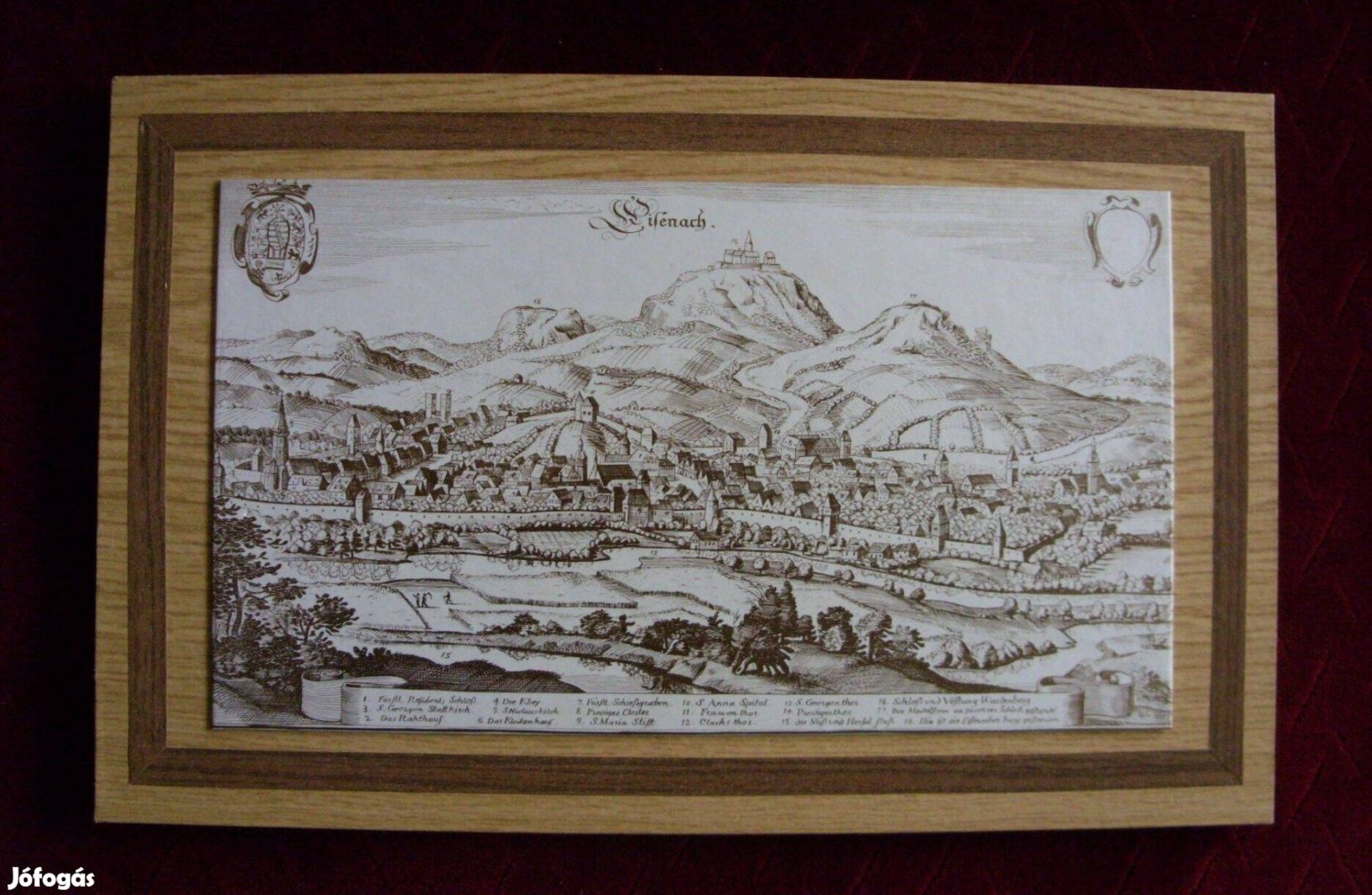 Új állapotú Eisenach (Türingia) falikép 22 x 35 cm