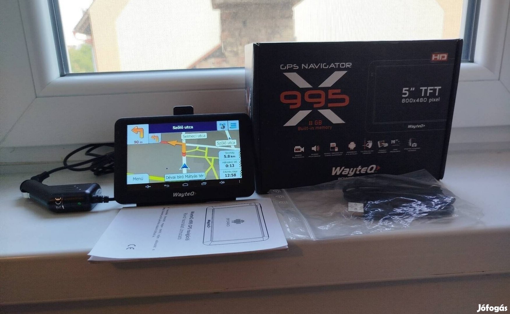 Új állapotú Wayteq x995 GPS navigáció 2025. Magyaro.térkép kamionos is