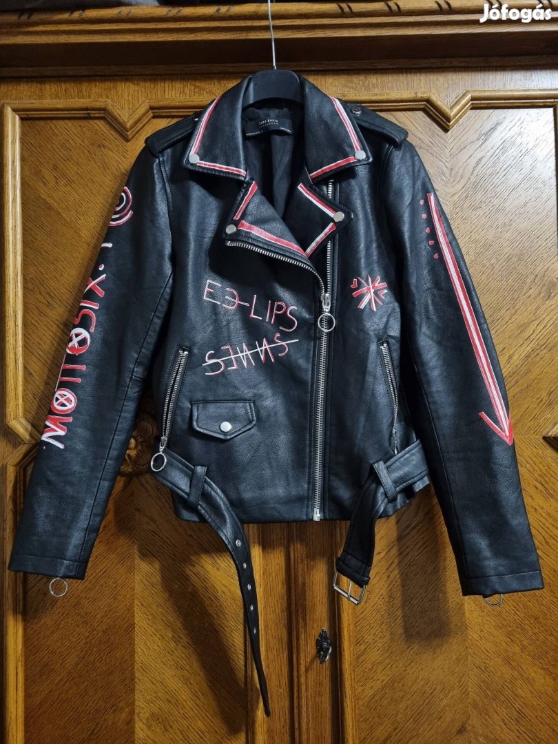 Új állapotú Zara Biker motoros bőr  dzseki XS 
