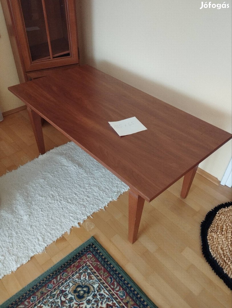 Új asztal dohányzóasztal tömör fa 125x65 cm-es 