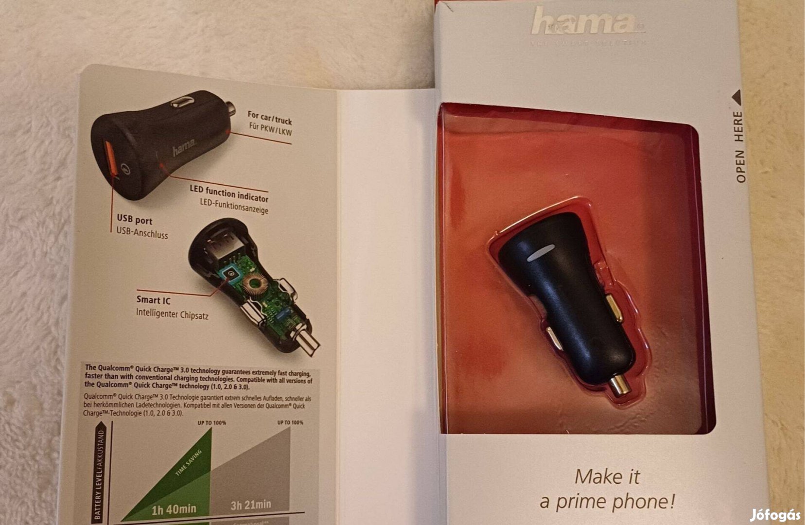 Új autós töltő/ szivargyújtó adapter Hamama