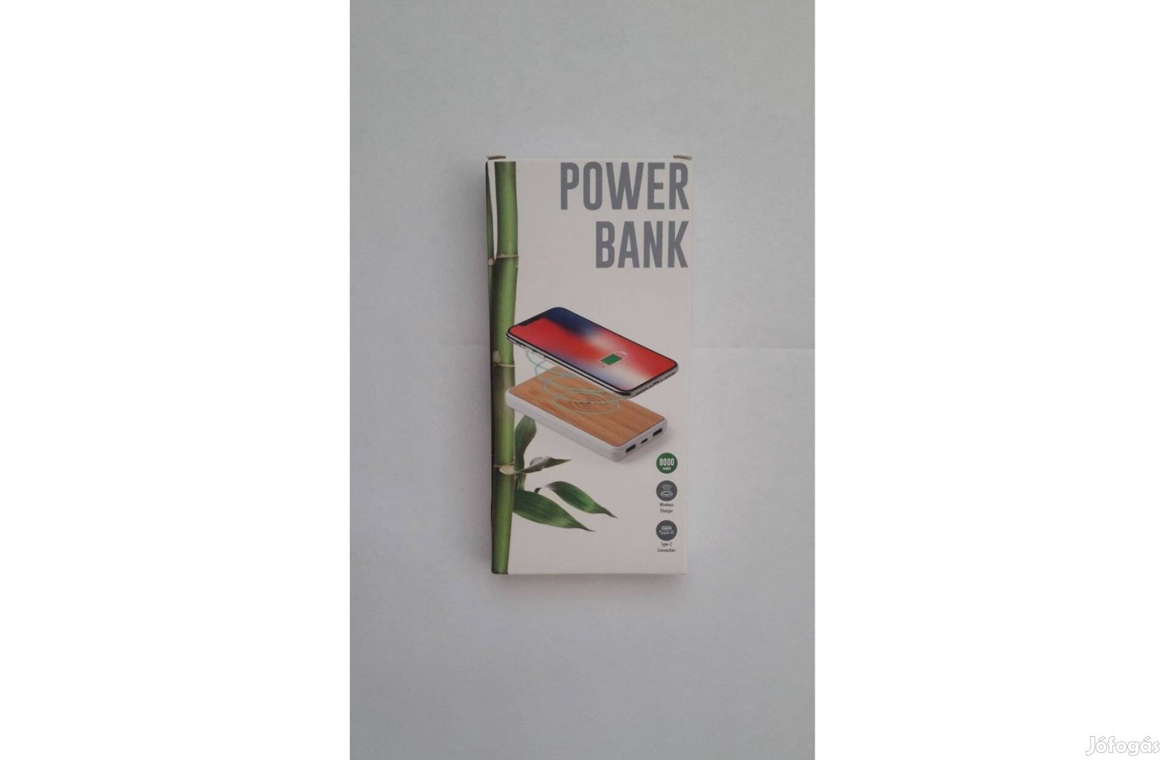 Új bambusz USB powerbank 8000 mAh USB töltőkábellel