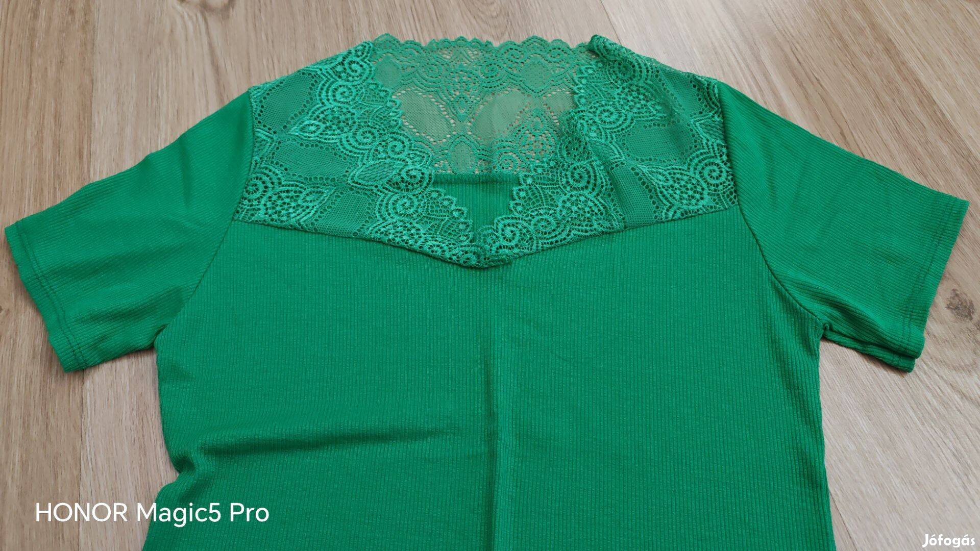 Uj benettonzöld rugalmas viszkóz női felsőrész S