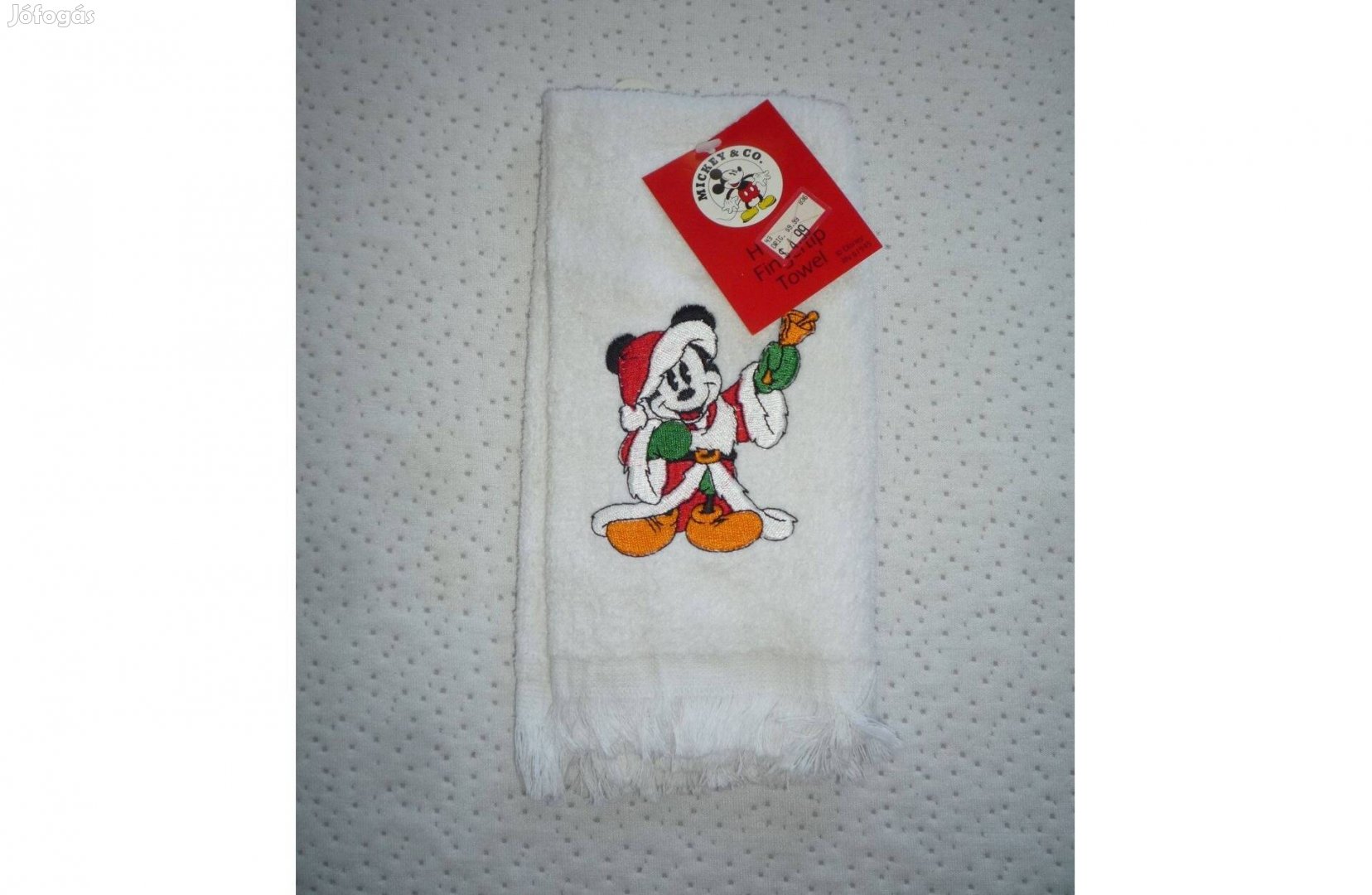 Új bontatlan Disney Mickey és Plutó Karácsonyi pamut kéztörlő