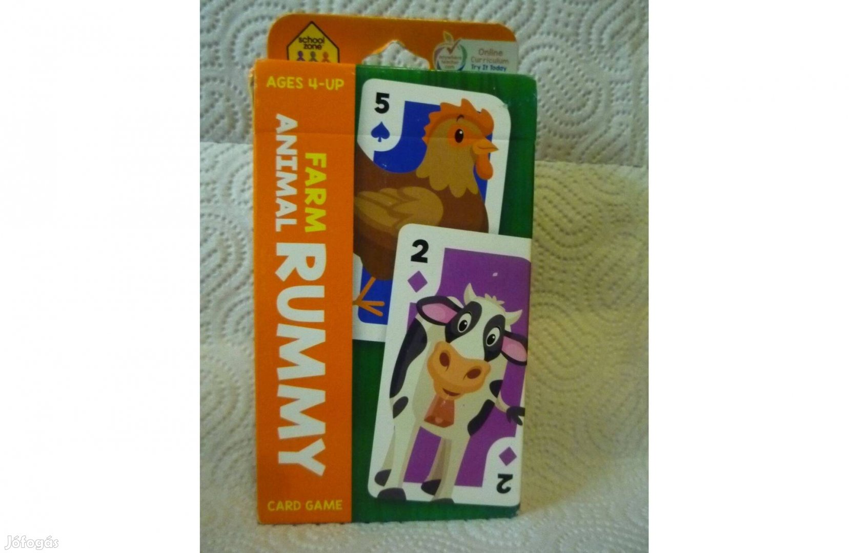 Új bontatlan Farm Animal nagyalakú Rummy kártya 54+2 db