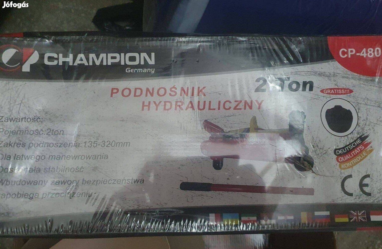 Új bontatlan Hidraulikus emelő, 2T, 135-320 mm, Champion CP-480