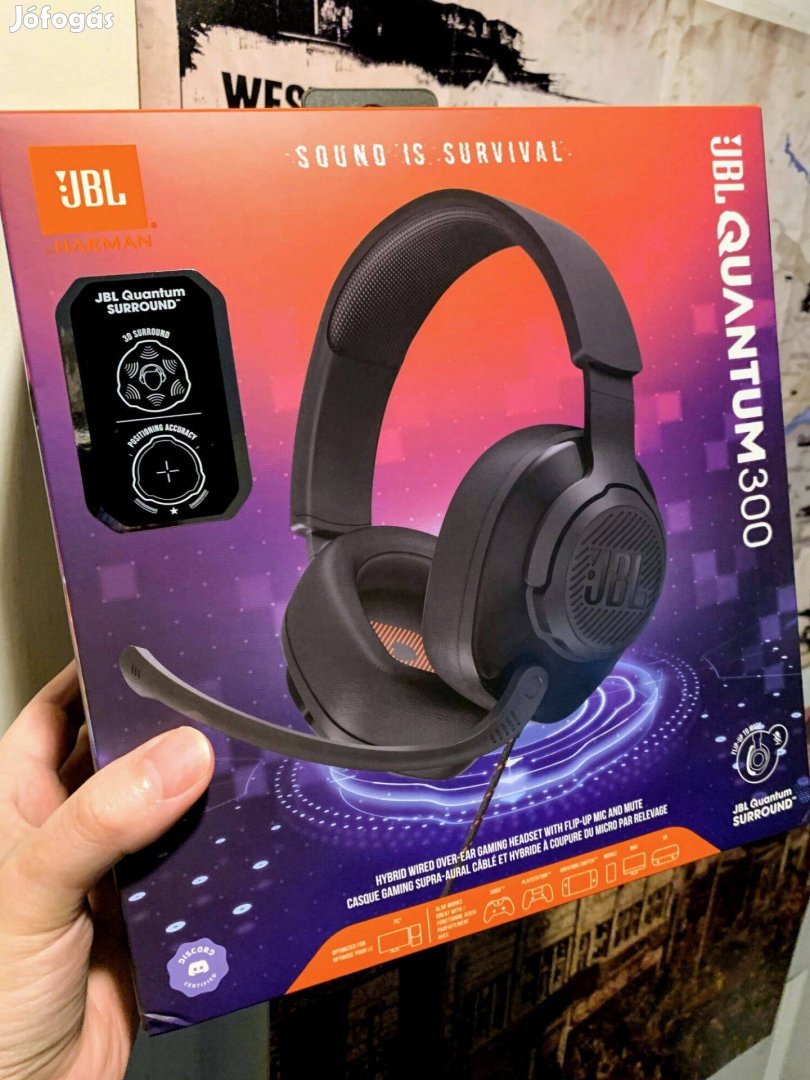 Új bontatlan JBL Quantum 300 gamer fejhallgató eladó