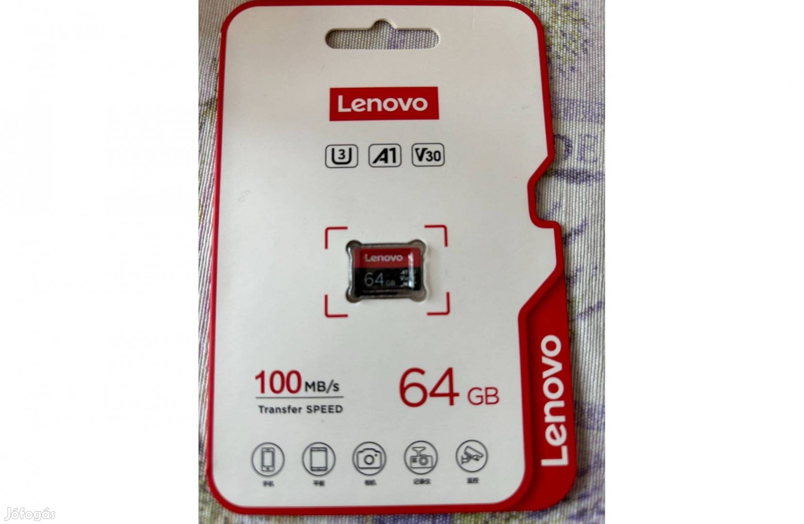 Új bontatlan Lenovo 64GB Micosd kártya 100MB/s
