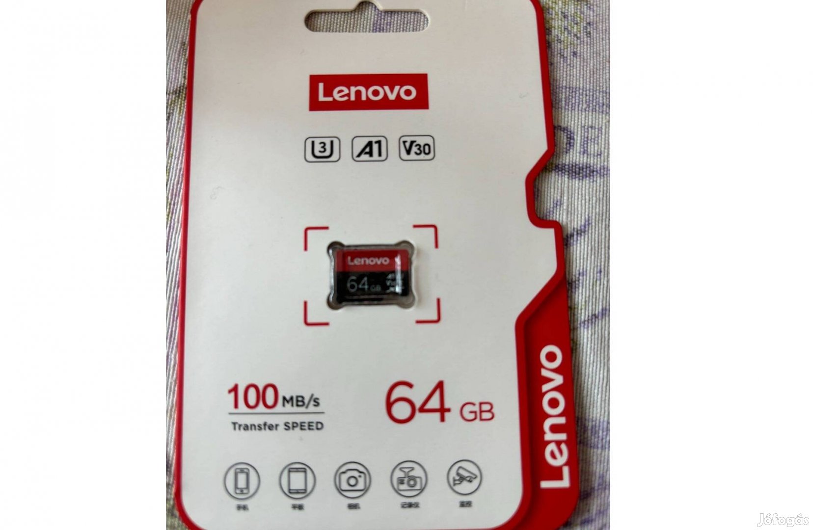 Új bontatlan Lenovo 64GB Micosd kártya 100MB/s