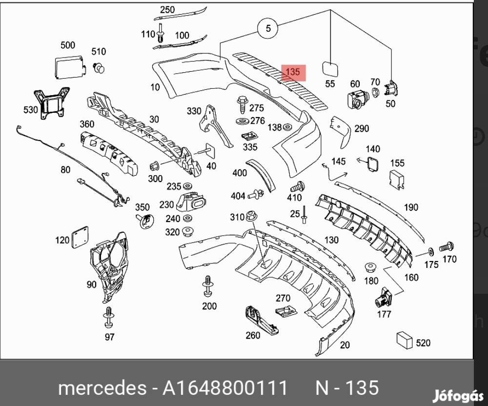 Új bontatlan Mercedes Benz ML W164 króm csomagtér védő sín