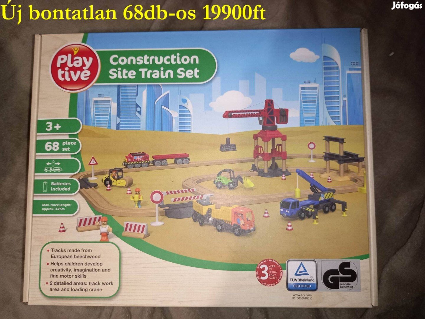 Új bontatlan Playtive Construction Site Train Set - Építkezés, 68 dara