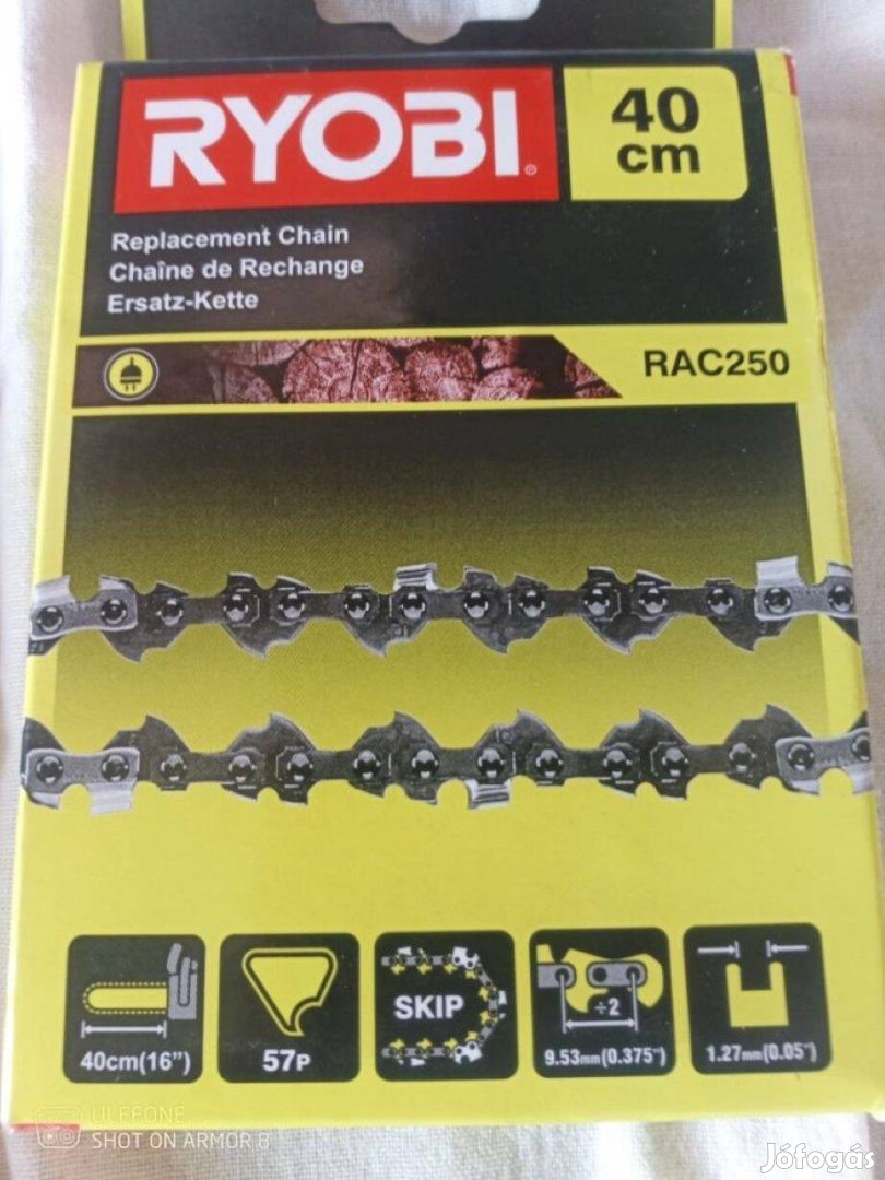 Új bontatlan Ryobi RAC250 40cm 3/8" láncfűrész lánc fűrészlánc