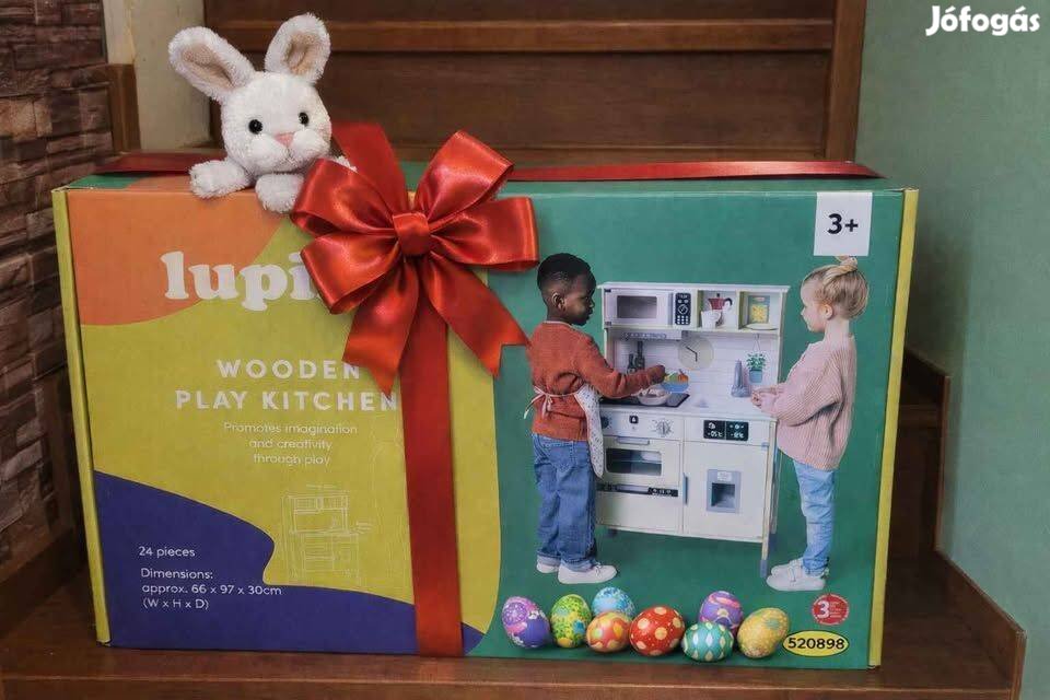 Új bontatlan dobozos fa játékkonyha