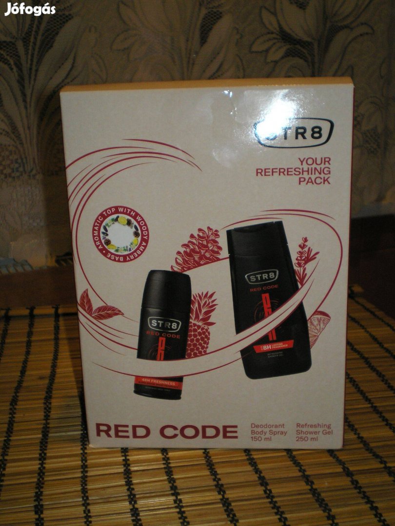 Új bontatlan férfi ajándékcsomag STR8 red code dezodor és tusfürdő