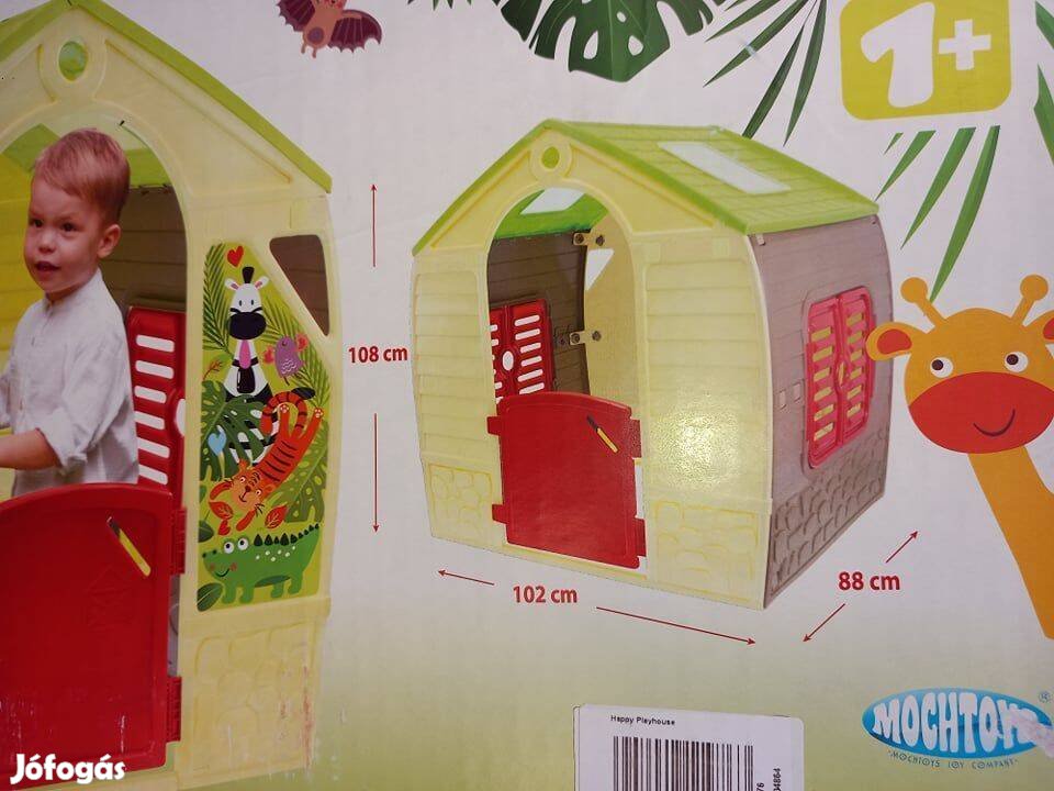 Új bontatlan kül- vagy beltéri műanyag kerti gyerekház,