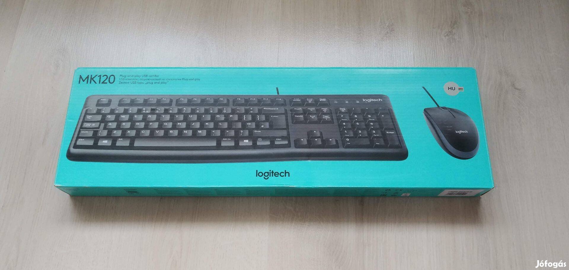 Új bontatlan minőségi Logitech MK120 vezetékes billentűzet + egér USB