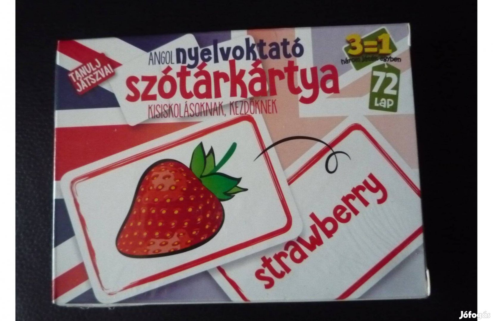 Új bontatlan nagyalakú Angol nyelvoktató szókártya 72 lapos