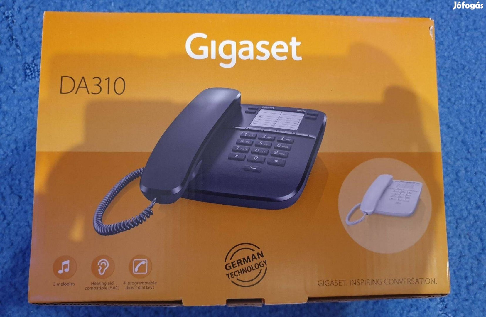 Új bontatlan vezetékes telefon, Gigaset DA310, fekete