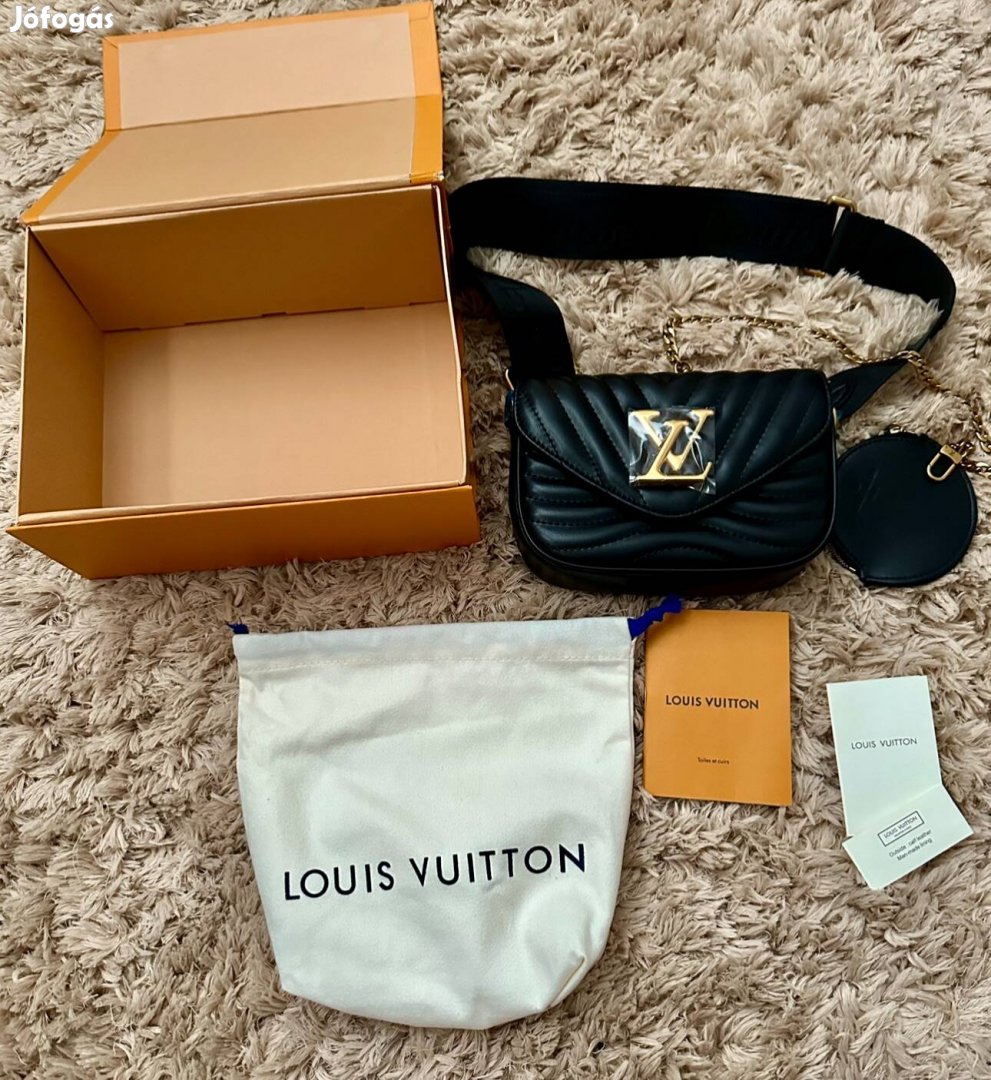 Új bőr fekete Louis Vuitton multi pochette táska LV !