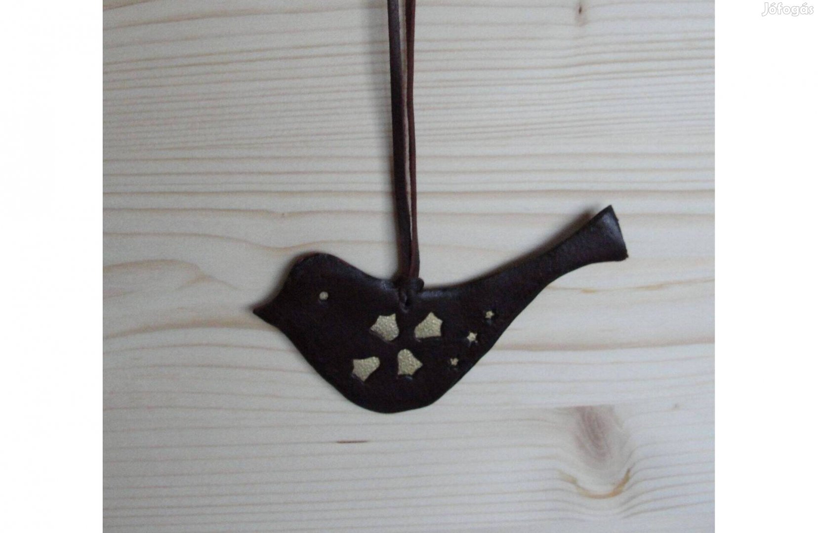 Új bőr madárka egyedi kézműves dekoráció akasztóval 15*10 cm