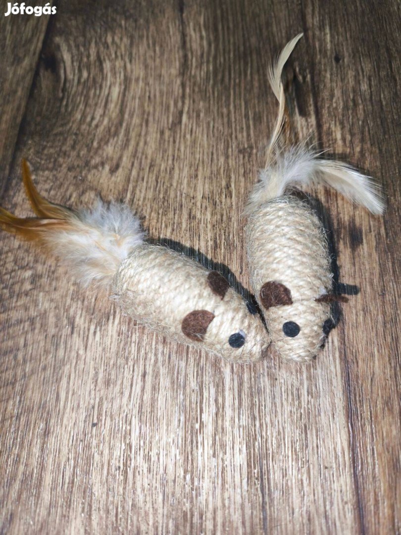 Új cica macska játék - juta kötél egér 2 db