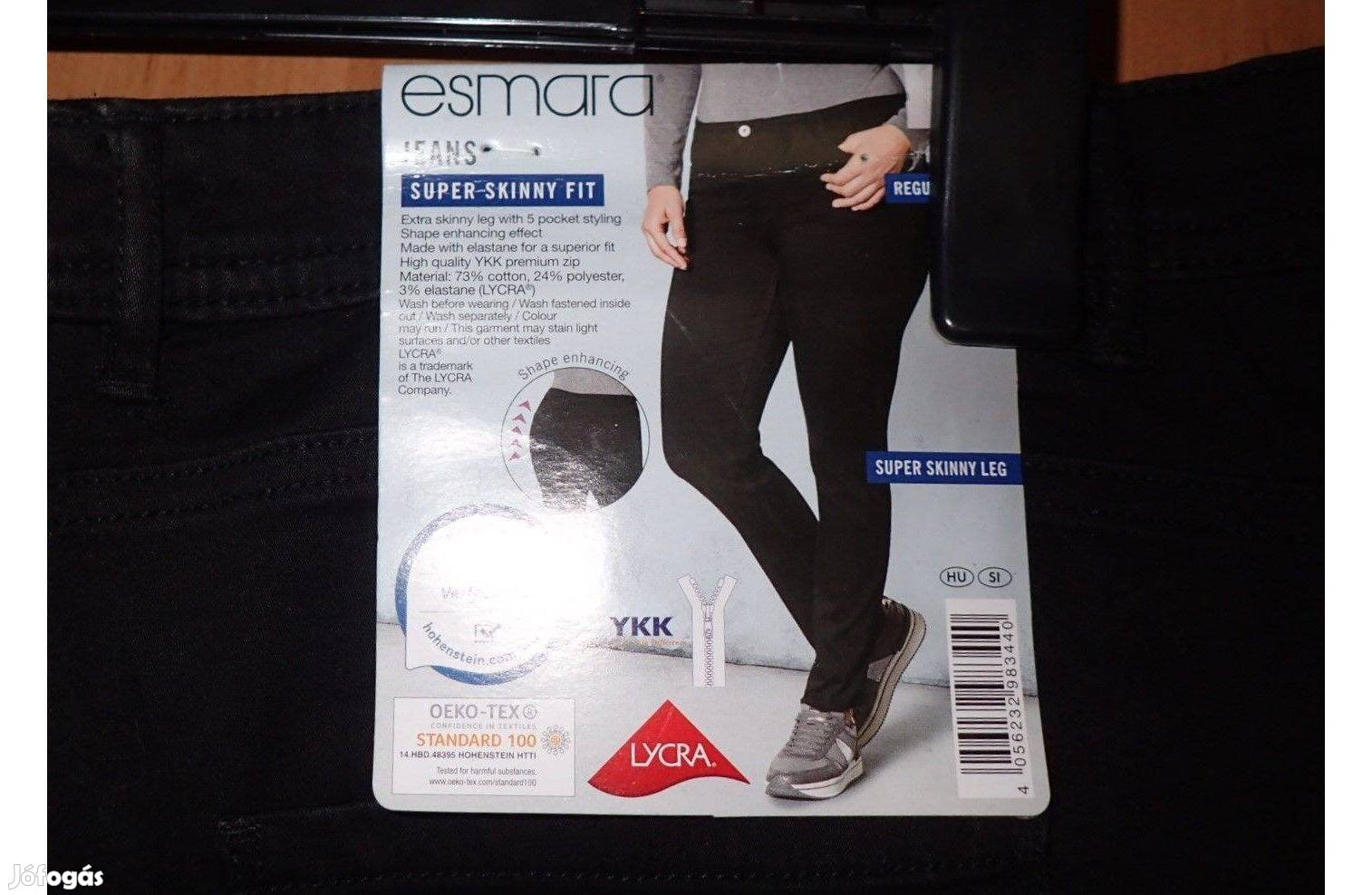 Új címkés Esmara Skinny Jeans fekete sztreccs leggings nadrág 46-48