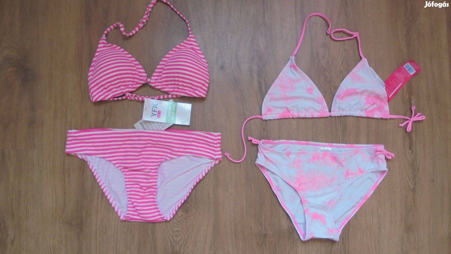 Új címkés lányka pink bikini fürdőruha 2 féle 146 - 152 - 158 - 164