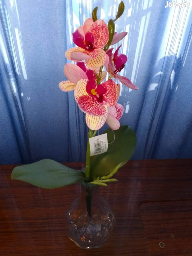 Új cirmos mintás orchidea művirág 32 cm-es