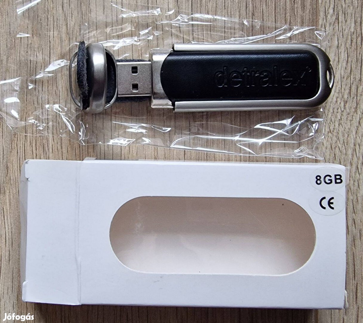 Új csomagolt Dizájn USB Stick acél + bőr 8GB