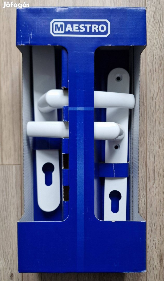 Uj csomagolt Maestro bejárati ajtókilincs CZ 92mm fehér aluminium