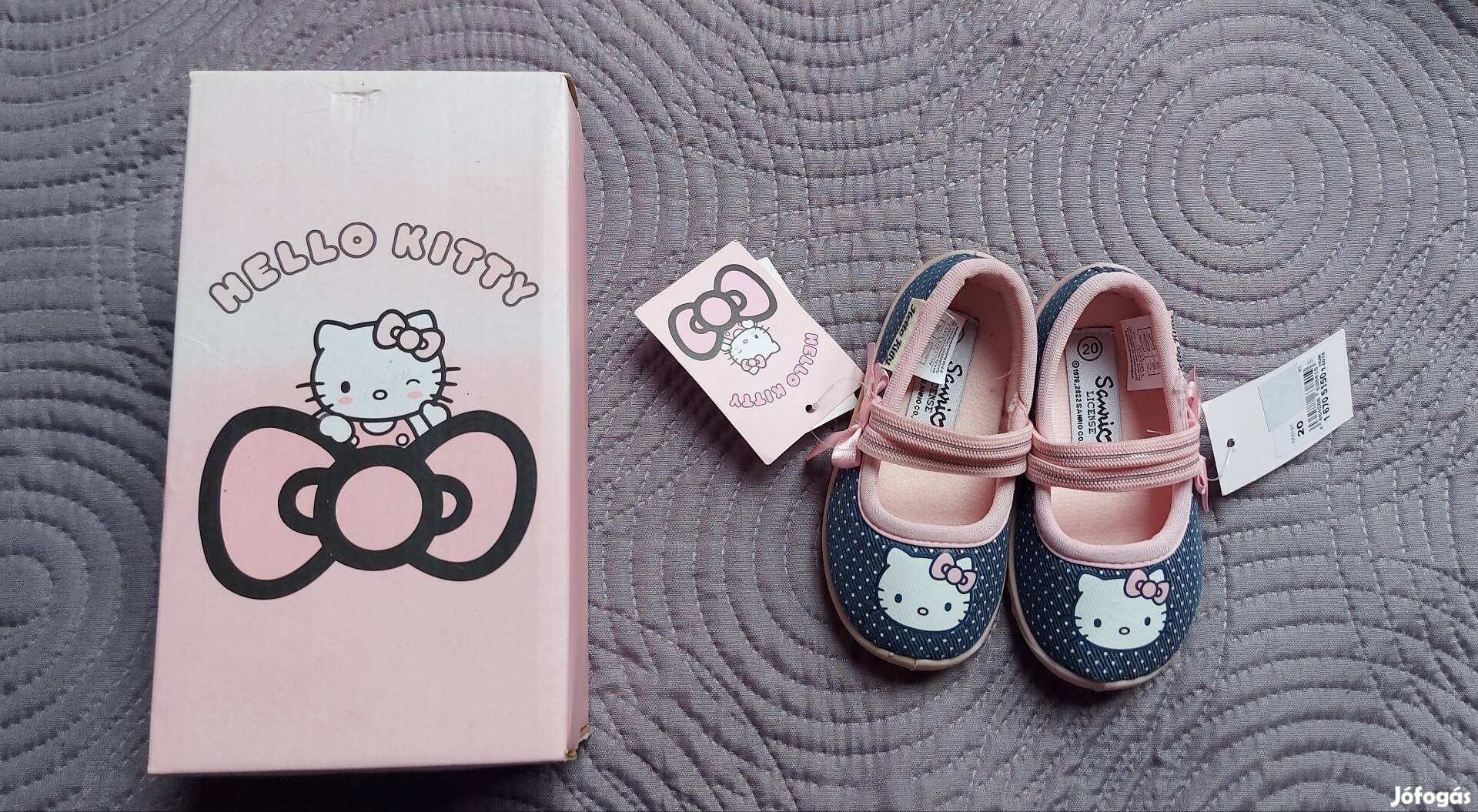 Új dobozos cimkés Hello Kitty kék rózsaszín balerina cipő 20